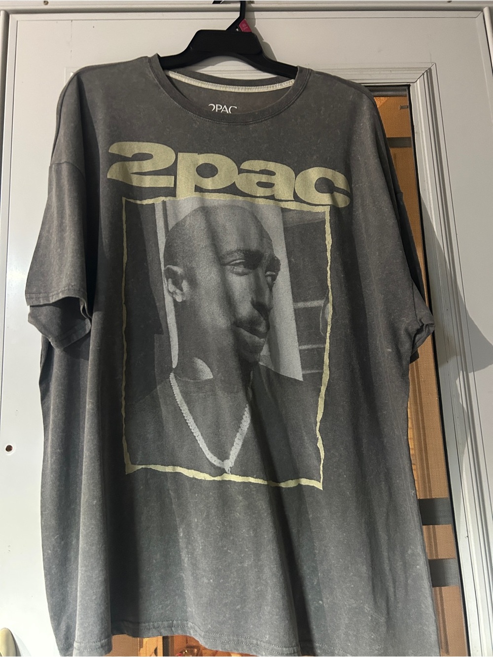 2Pac Logo Graphic Short Sleeve Tee - Gray Oversized